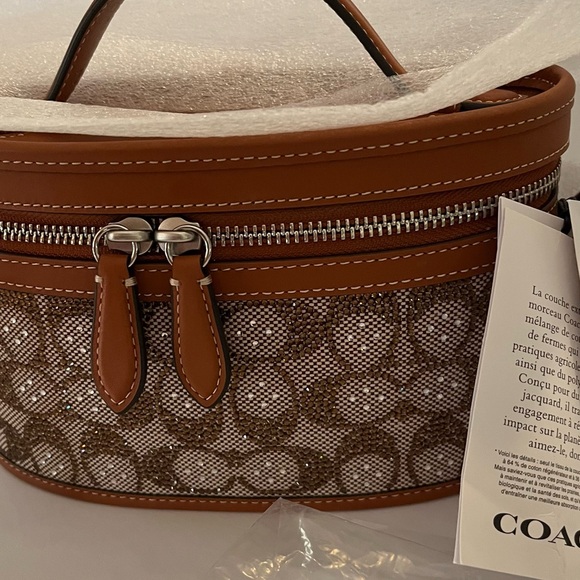 Coach Trail Bag Crystal Signature Jacquard Silver/Burnished Amber, 2 straps 🤎✨ - Picture 2 of 16